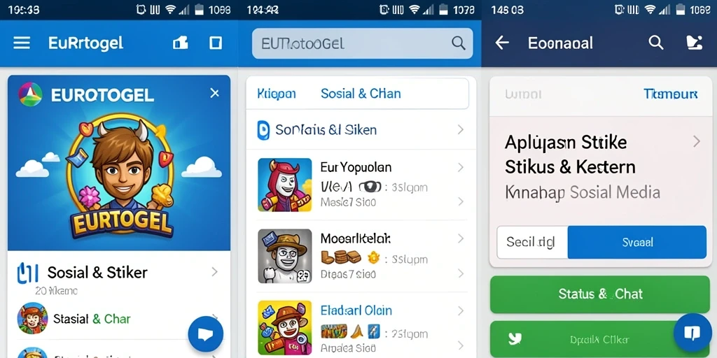 Antarmuka pengguna EUROTOGEL dengan berbagai stiker menarik.