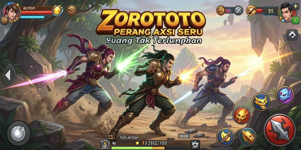 Tampilan antarmuka ZOROTOTO saat pertempuran intens.